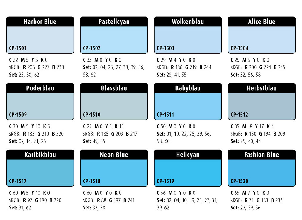 Farbwelten-Cyantöne