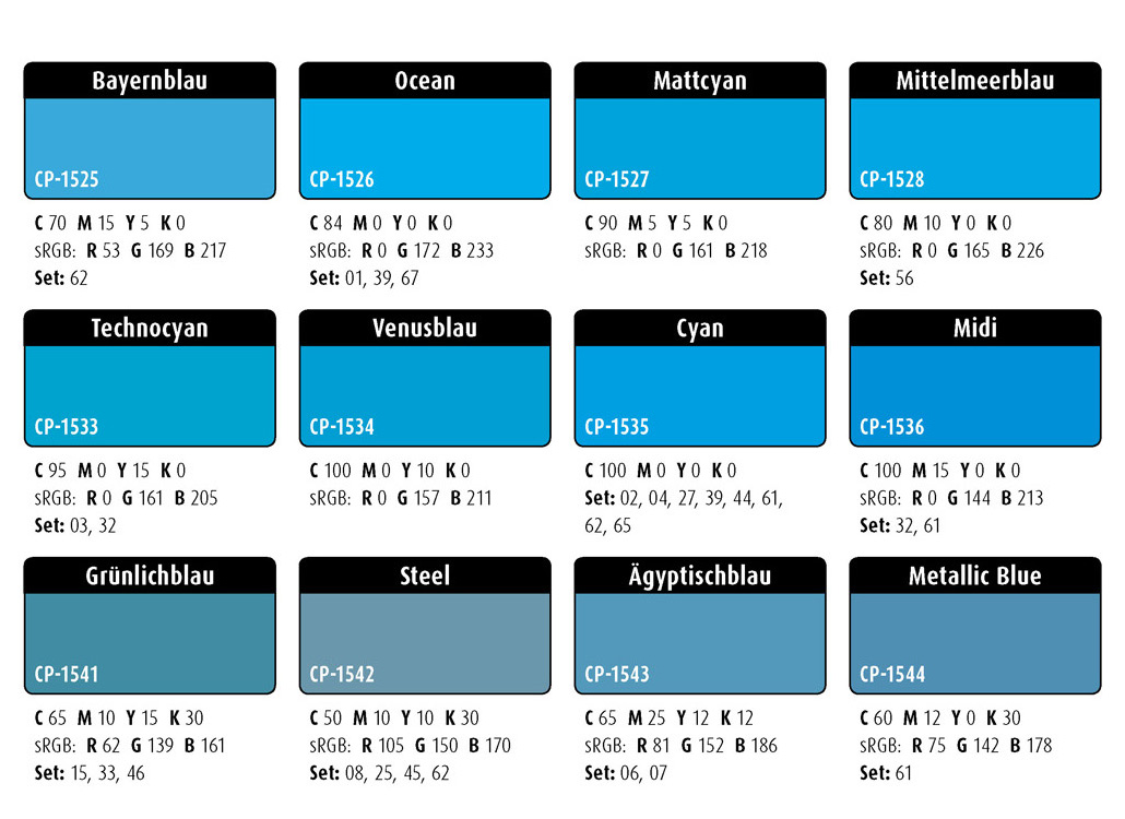Farbwelten-Cyantöne