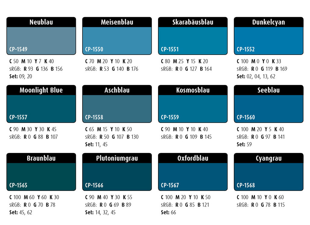 Farbwelten-Cyantöne