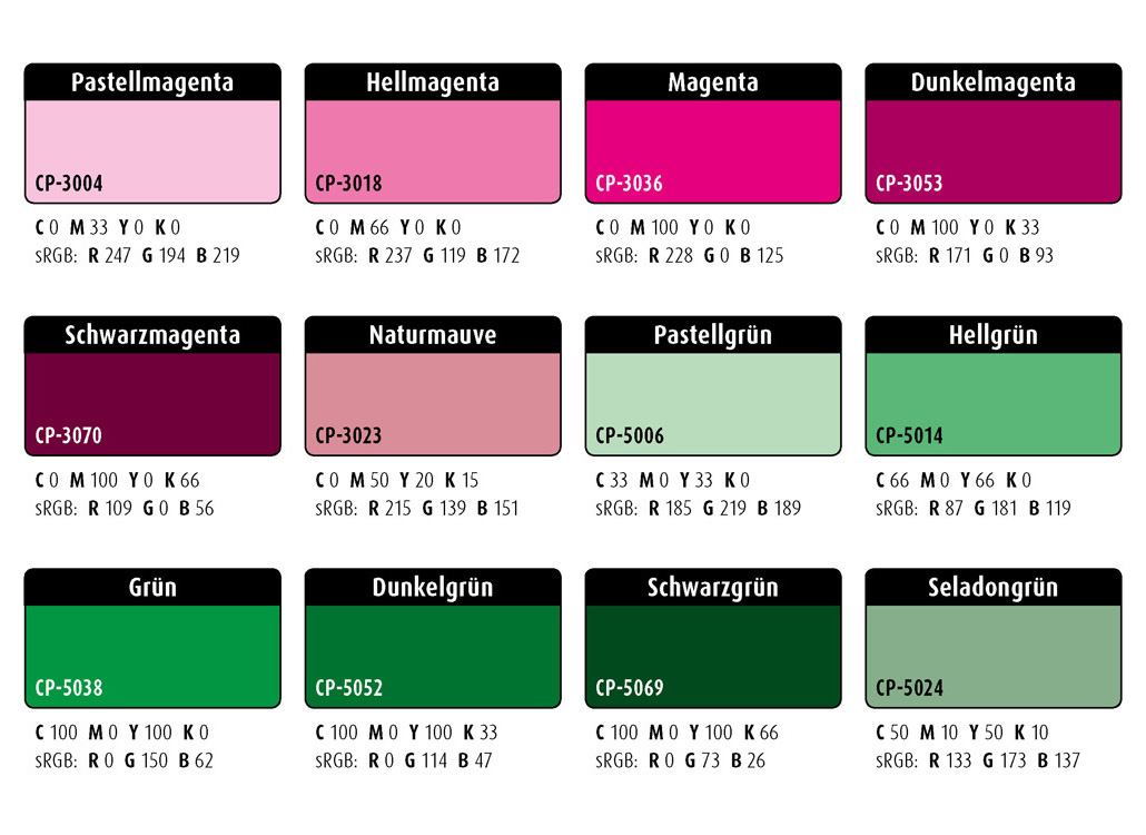 Farbwelten-Set-63: Komplementärkontrast Magenta–Grün