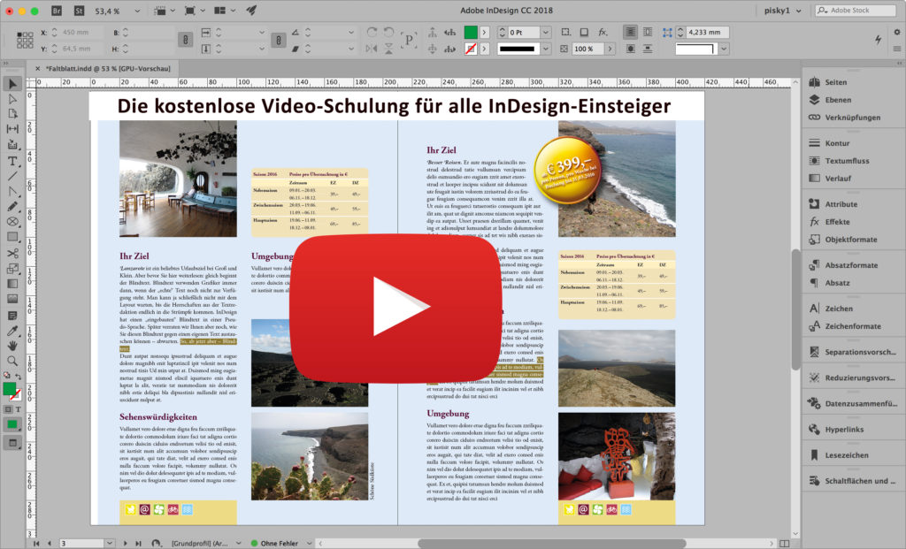 Indesign Kostenlos Lernen Schulung Inklusive Demodaten