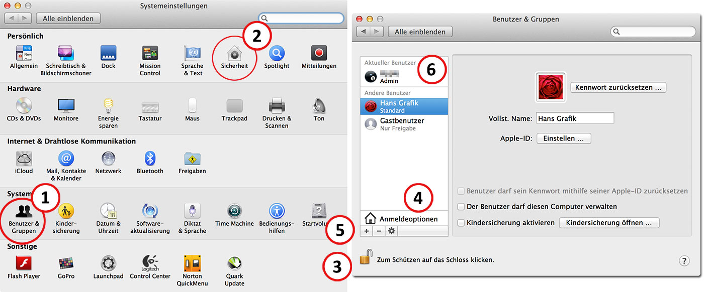 Sicherheit am Mac - Systemeinstellungen