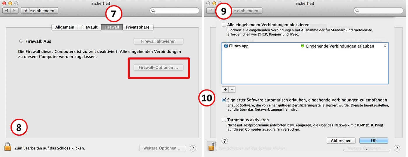 Sicherheit am Mac - OSX-Firewall