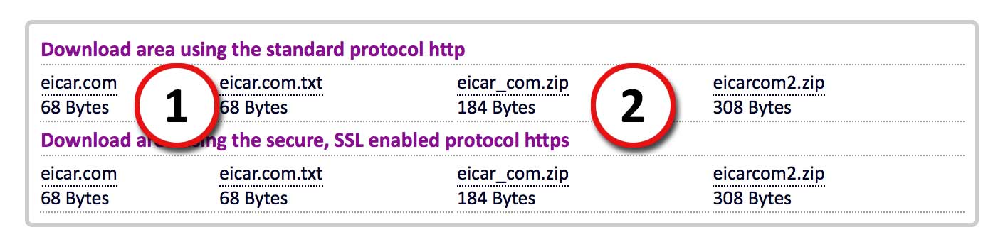 Sicherheit am Mac - Eicar-Test